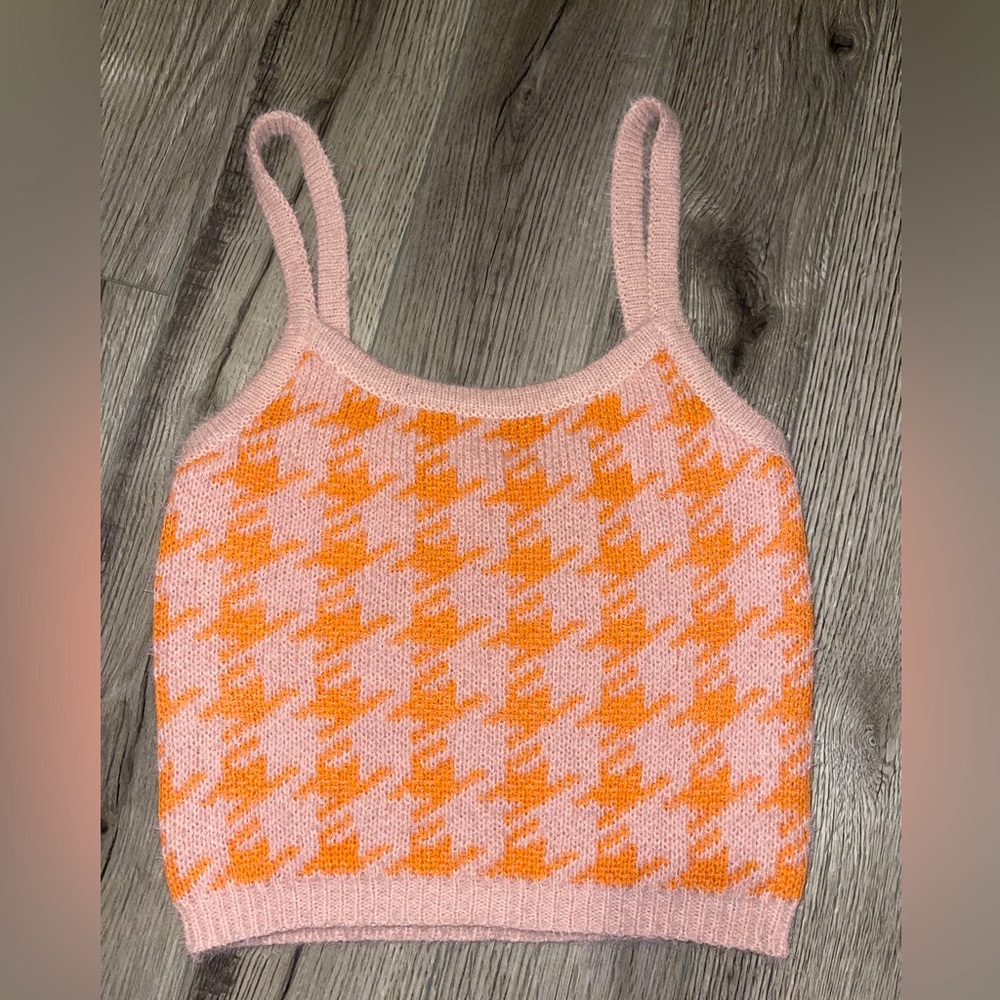 Blu‎ Pepper Houndstooth Sweater Tank Top Size medium